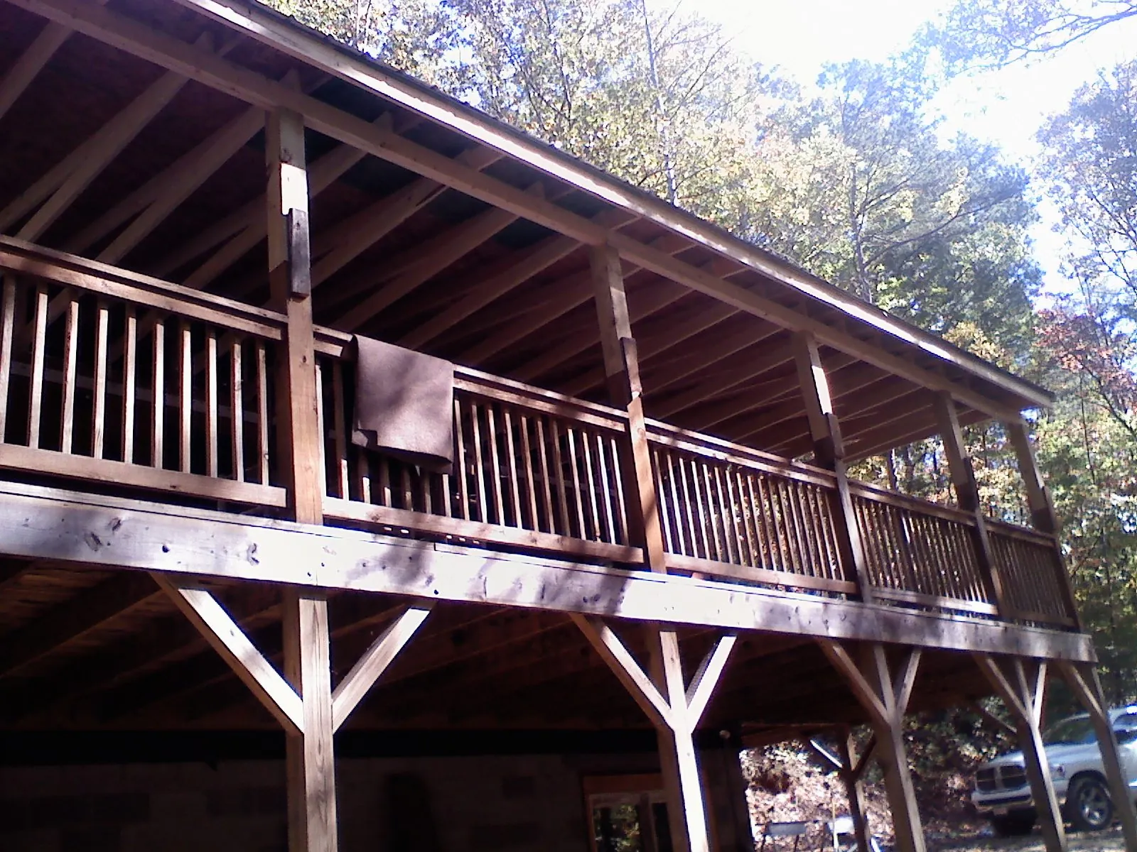 Timber framing under a new elevated porch and deck — Roof Leak Repair in Bergheim by Roofing Brothers